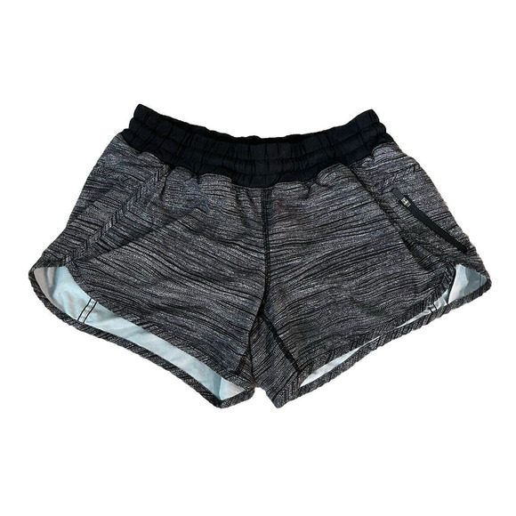 Lululemon Tracker Short IV Black Waistband Women's‎ Activewear Shorts Size 6 - Picture 1 of 5